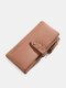 महिला पु चमड़ा मीठा एकाधिक कार्ड स्लॉट लंबे पर्स दैनिक Soft क्लच बैग - गुलाबी