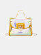 Women Laser Chain PVC Crossbody Bag Shoulder Bag - Yellow