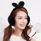 Women Girls Winter Warm Ultra Soft Faux Fur Plush Earmuffs Ear Warmer Foldable Washable Adjustable  - Black
