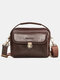Men Genuine Leather Multifunction Multi-carry 6.5 Inch Phone Bag Crossbody Bag Waist Bag - Dark Coffee