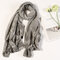  UACY 185cm*85cm Lace  Cotton Scarves Shawl Casual Travel Shawls Wraps Soft Breathable Scarves - Grey