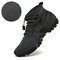 Men Knitted Fabric Breathable High Top Sport Casual Hiking Boots - Gray