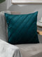 1 PC Velvet Solid Slash Decoration In Bedroom Living Room Sofa Cushion Cover Throw Pillow Cover Pillowcase - Dark Green