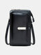 Women Faux Leather Brief Multifunction Large Capacity Crossbody Bag Phone Bag - Black