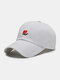 Unisex Cotton Rose Embroidery Fashion Sunshade Baseball Hat - White