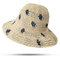 Women Foldable Sunscreen Bucket Straw Hat Outdoor Casual Travel Beach Sea Hat - Beige