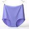 4XL Plus Size High Waisted Seamless Ice Silk Panties - Purple