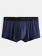 Men Mesh Pouch Liner Boxer Briefs Nylon Ice Silk Cool Full Rise Pure Color Underwear - Royal Blue