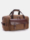 Casual Canvas Multi-Carry Buckle Decor Large Capacity Multi-pocket Travel Outdoor Luggage Handbag Crossbody Bag - Coffee