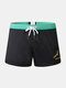 Mens Banana Print Waterproof Mesh-Lined Drawstring Sports Beach Board Shorts - Black
