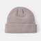 Unisex Solid Color Knitted Wool Hat Skull Caps Beanie hats - Beige