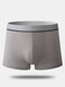 Men Modal Soft Plain Boxer Briefs U Pouch Breathable Mid Waist Underwear - Skin