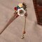Vintage Wood Hairpins Elegant Shell Diamond Flower Tassel Pendant Womens Hairpins Hair Accessories - Colorful