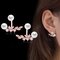 Boucles d'oreilles à suspendre élégantes Boucles d'oreilles en strass en argent Perle Feuilles Boucles d'oreilles femmes  - 02
