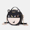 Women Crossbody Bag Cat Pattern Handbag - Black
