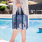女性の夏の旅行保管袋スイミングウォッシュバッグ防水ビーチバッグ - 青