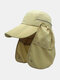 Unisex Dual-use Wide Brim Summer Sunshade Neck UV Protection Breathable Detachable Visors Baseball Hat - Khaki