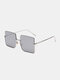 Unisex Oversized Metal Half-clad Square Frame Narrow Glasses Legs Anti-UV Fashion Sunglasses - #04