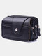 Men Coffee Vintage Business PU Leather Waterproof Multifunction 5.8 Inch Phone Bag Waist Bag - Black