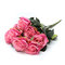 10 प्रमुख कृत्रिम रेशम फूल गुलाब शादी गुलदस्ता पार्टी घर की सजावट - लाल गुलाब