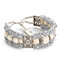 Fashion Colorful Rhinestones Beads Bracelets Vintage Turquoise Bangle Bracelet Gift for Women  - White