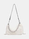 Women Plush Chains Handbag Shoulder Bag Crossbody Bag - White