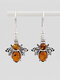 Vintage Bee-shaped Inlaid Crystal Alloy Earrings - #01