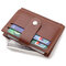 PU 7 Card Slot Casual Wallet Business Coin Bag Purse For Men - Brown