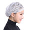 Women Muslim Head Coverings Shiny Lace Headscarf Hat Islamic Cap - White