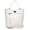 Small Fragrance Season New Casual Wild Large Capacity Handbag Texture Rhombic Chain Slung Bucket Bag - White