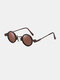 पुरुषों के फैशन आउटडोर UV संरक्षण जस्ती धातु फ्रेम गैर पर्ची नाक पैड सर्कल गोल धूप का चश्मा - #04