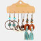 3 Pcs Bohemian Dreamcatcher Tassel Earrings Set Geometric Hollow Turquoise Pendant Long Earrings - 7