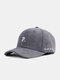 Unisex Corduroy Letter Pattern Embroidery All-match Warmth Baseball Cap - Gray