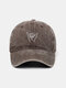 Unisex Washed Cotton Solid Color Gesture Embroidery Pattern Outdoor Sunshade Baseball Cap - #02