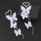 Trendy Metal Peach Heart Pearl Long Earrings Temperament Butterfly Tassel Pendant Earrings - Gold