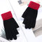Women Winter Warm Thick Windproof Touch Screen Full-finger Gloves Fitness Driving Gloves - Black