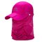 Men Women Summer Thin Quick-dry Baseball Hat Outdoor Casual Sports Neck Protect Removable Cap - Red