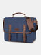 Men Canvas Vintage Business Messenger Bag Laptop Bag Crossbody Bag Handbag - Blue