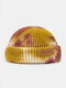 Унисекс вязаная пряжа с сердечником, вязаная пряжа с надписью, кожаная этикетка, модная теплая шапка без полей, кепка домовладельца, Череп кепка - #05