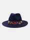 JASSY Men's Felt Fashion Outdoor Casual Sunshade Flat Brim Hat Fedora Hat Bucket Hat - #12