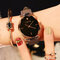 Fashion Quartz WristWatch Thin Stainless Steel Black White Round Dial Leather Strap Watch for Women - 05