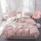 4Pcs Berber Fleece Double Side Dehair Angora Crystal Velvet Bedding Set Winter Queen King Quilt Cover Bed Sheet - Pink