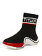Women Fashion Casual Comfortable Platform High Top Sock Sneakers - Black