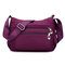 Women Nylon Waterproof Multi-pocket Crossbody Bag Casual Shoulder Bag - Purple