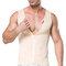 Men Sport Underwear Elastic Breathable Corset Body Shaper Zipper Abdomen Waist Trainer Shirt - Nude