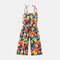 Girl's Colorful Floral Print Sleeveless Casual Jumpsuit For 3-10Y - Colorful