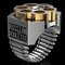 Men Creative Russian Roulette Bullet Shaped Ring Punk Style Two-Color Electroplated Ring - Gold