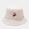 Women & Men Cotton Fruit Embroidery Bucket Hat - Beige