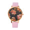 LVPAI Retro Women's Watch Vintage Flower Leather Watch for Gift - #2