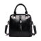 Women Vintage PU Leather Handbag Casual Crossbody Bag - Black